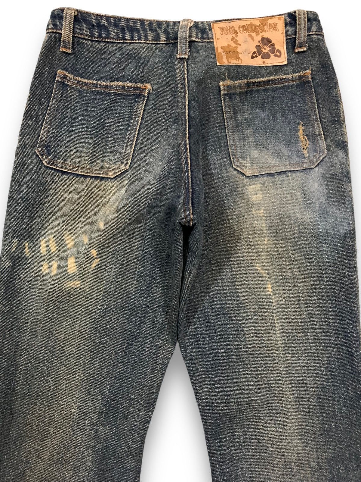 Le Grande Bleu (L.G.B.) Vintage Japanese Brand Mud Wash Flare Bell Bottom Jeans Size 27" / US 4 / IT 40 - 11 Thumbnail
