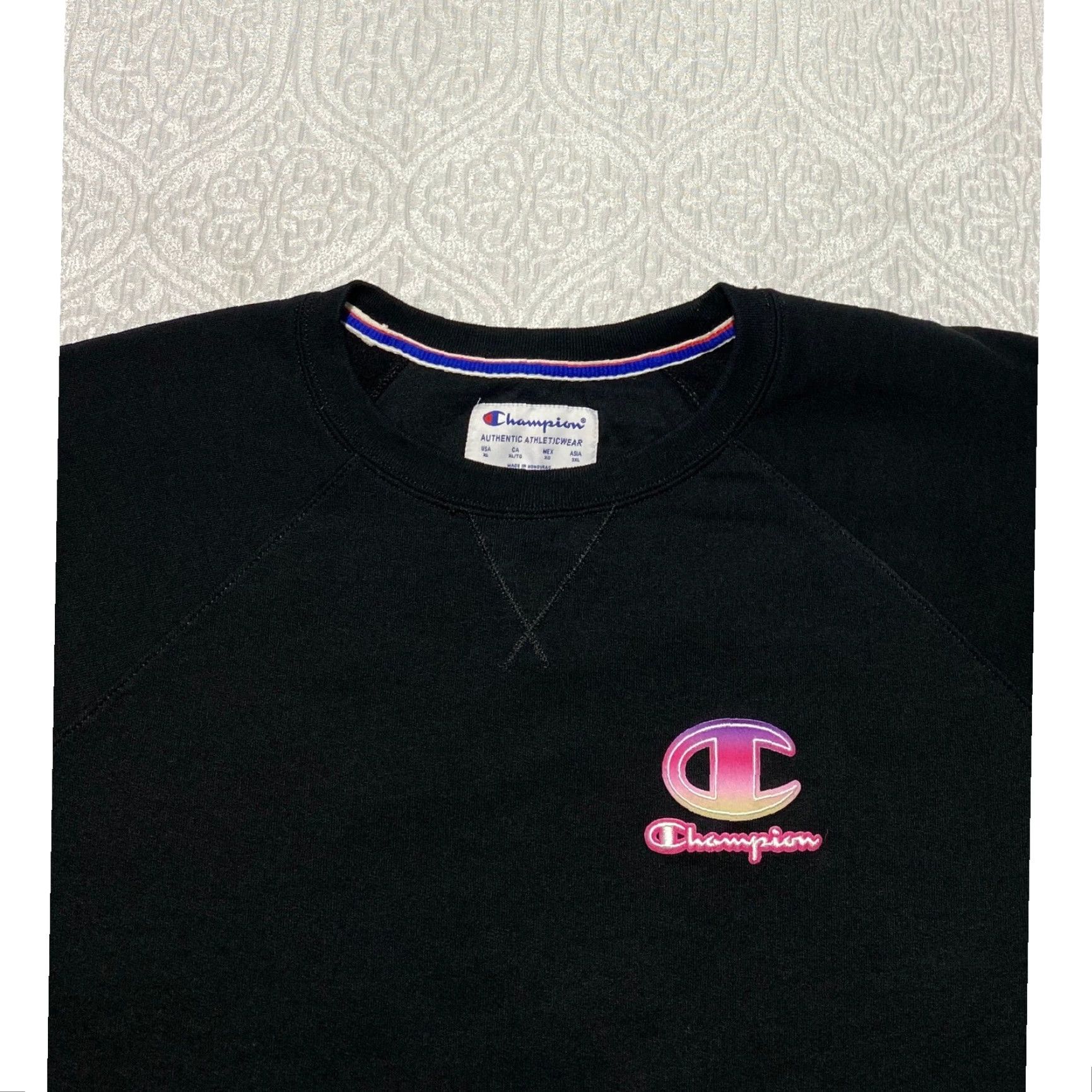 Champion Champion Sweatshirt Mens XL Black Crew Neck Logo Graphic Print Athleticwear Size US XL / EU 56 / 4 - 2 Thumbnail