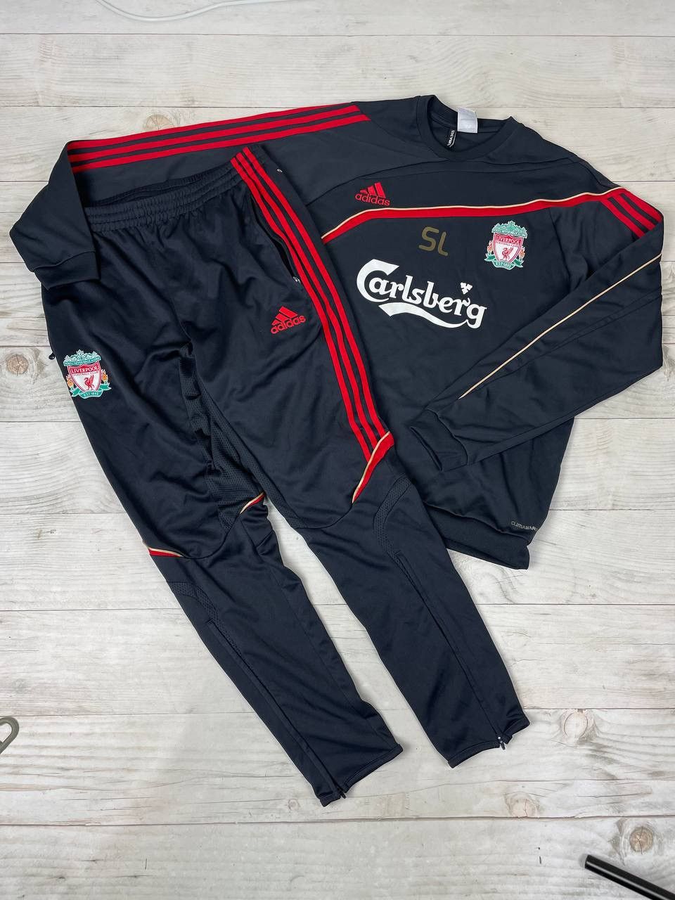 Adidas Vintage Adidas Liverpool 2009 2010 Jacket Pants Tracksuit Size US L / EU 52-54 / 3 - 1 Thumbnail