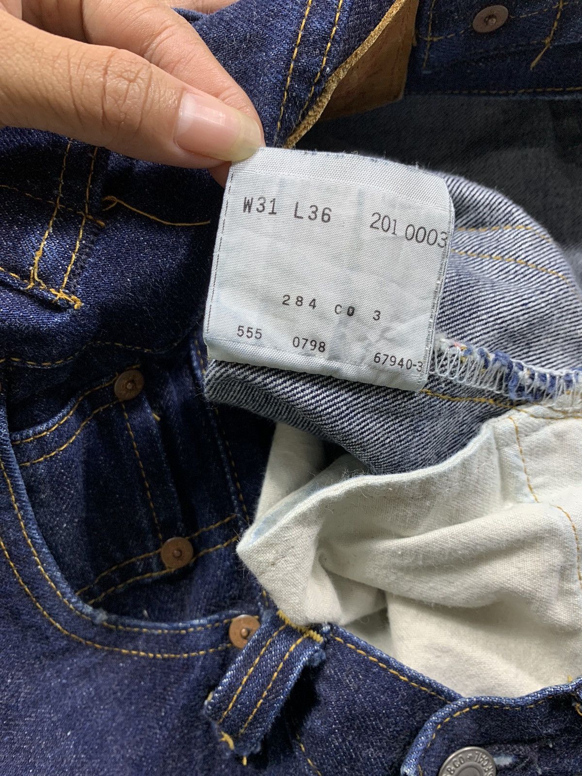 Levi's Vintage Clothing Vintage Levis 201XX Big E Selvedge Button Denim Jeans Size US 30 / EU 46 - 11 Thumbnail