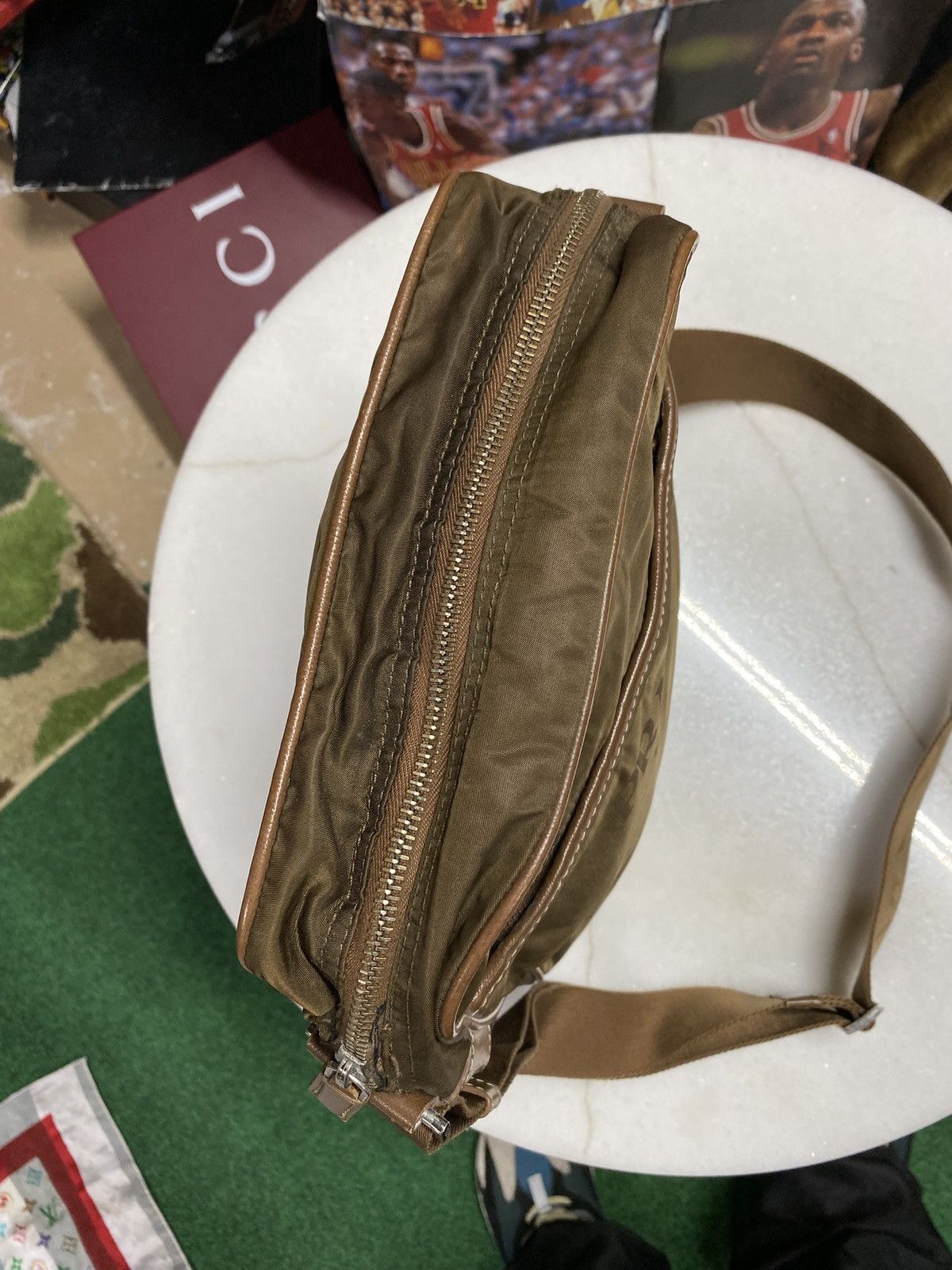 Prada Prada Vtg Brown Nylon Messenger Crossbody Bag Size ONE SIZE - 9 Thumbnail