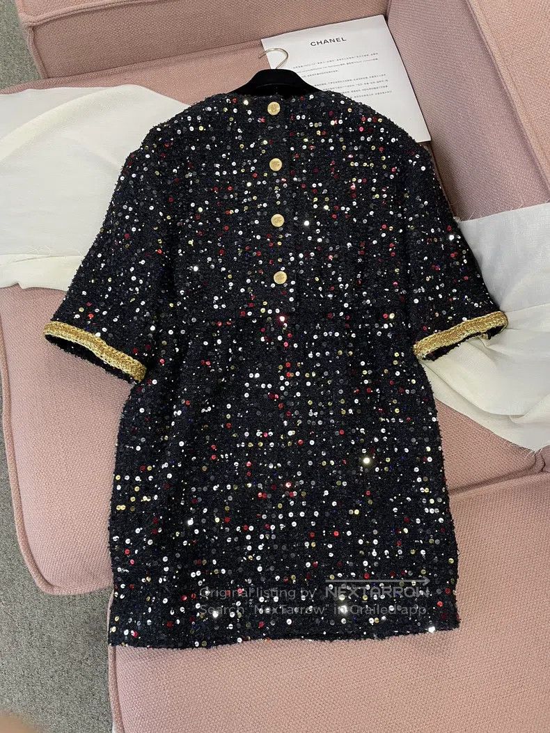 Chanel Chanel 22S heavy industry sequins full of stars black gold Size XS / US 0-2 / IT 36-38 - 3 Thumbnail