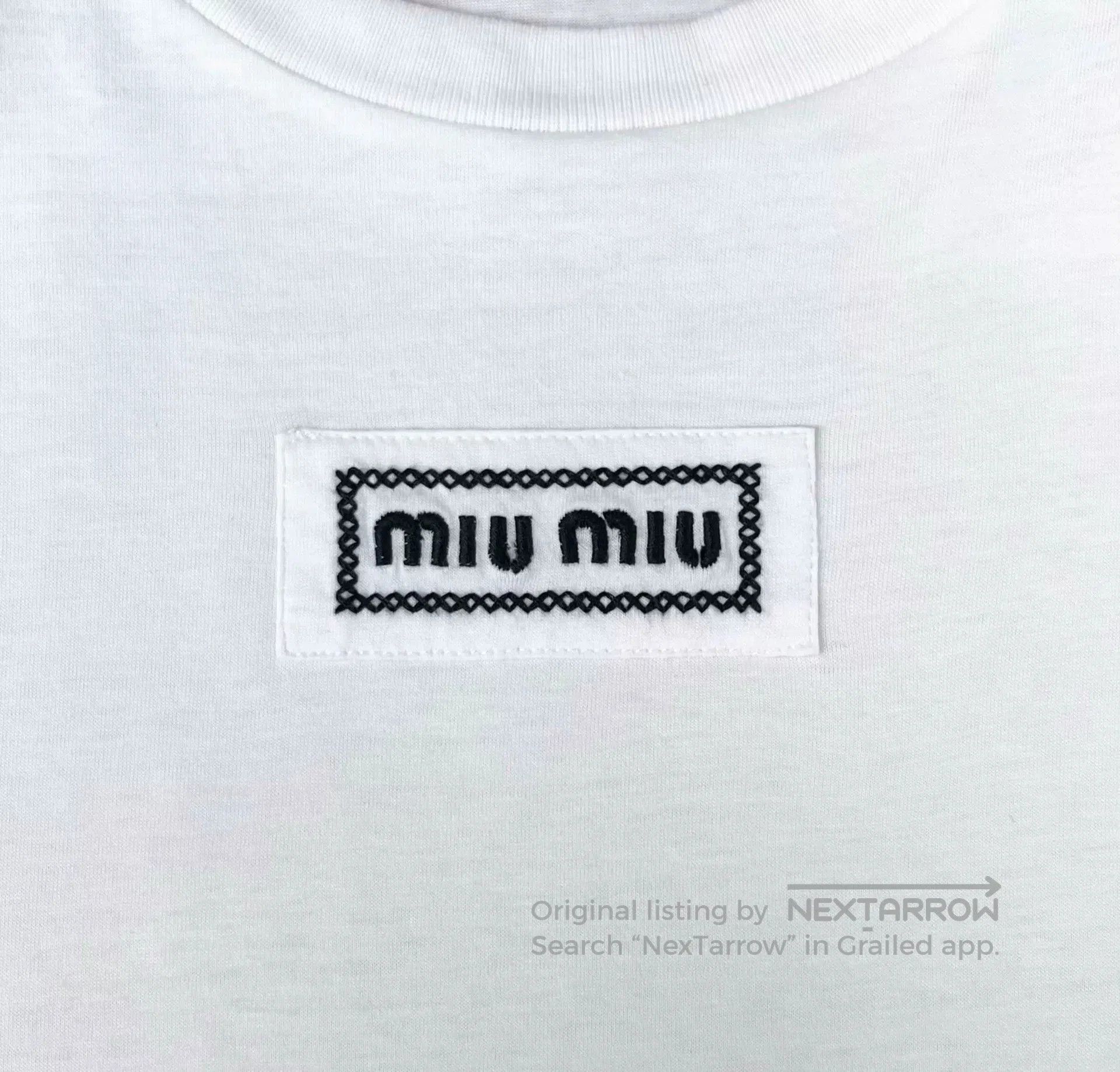 Miu Miu Miu Miu Short Sleeve Logo T. Size M / US 6-8 / IT 42-44 - 4 Thumbnail