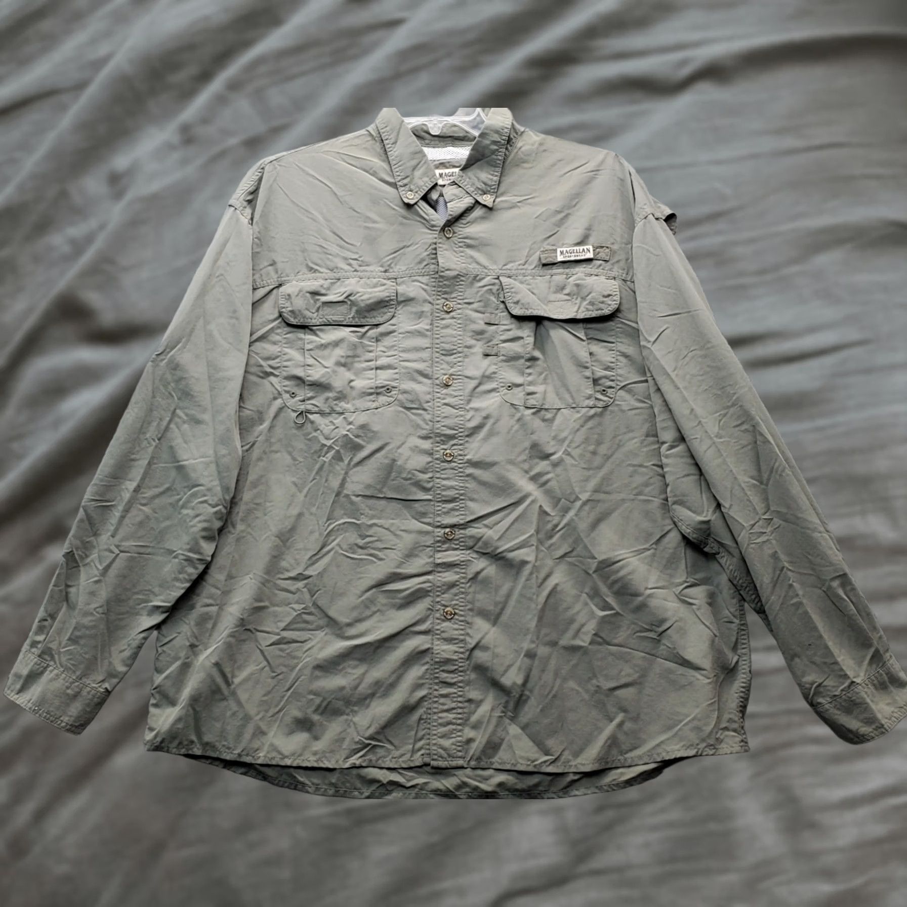 Vintage Magellan Sportswear Men Button-Up Shirt 2XL Green Pocket Collar Down Casual Outdoor 1990s? Size US XXL / EU 58 / 5 - 1 Thumbnail