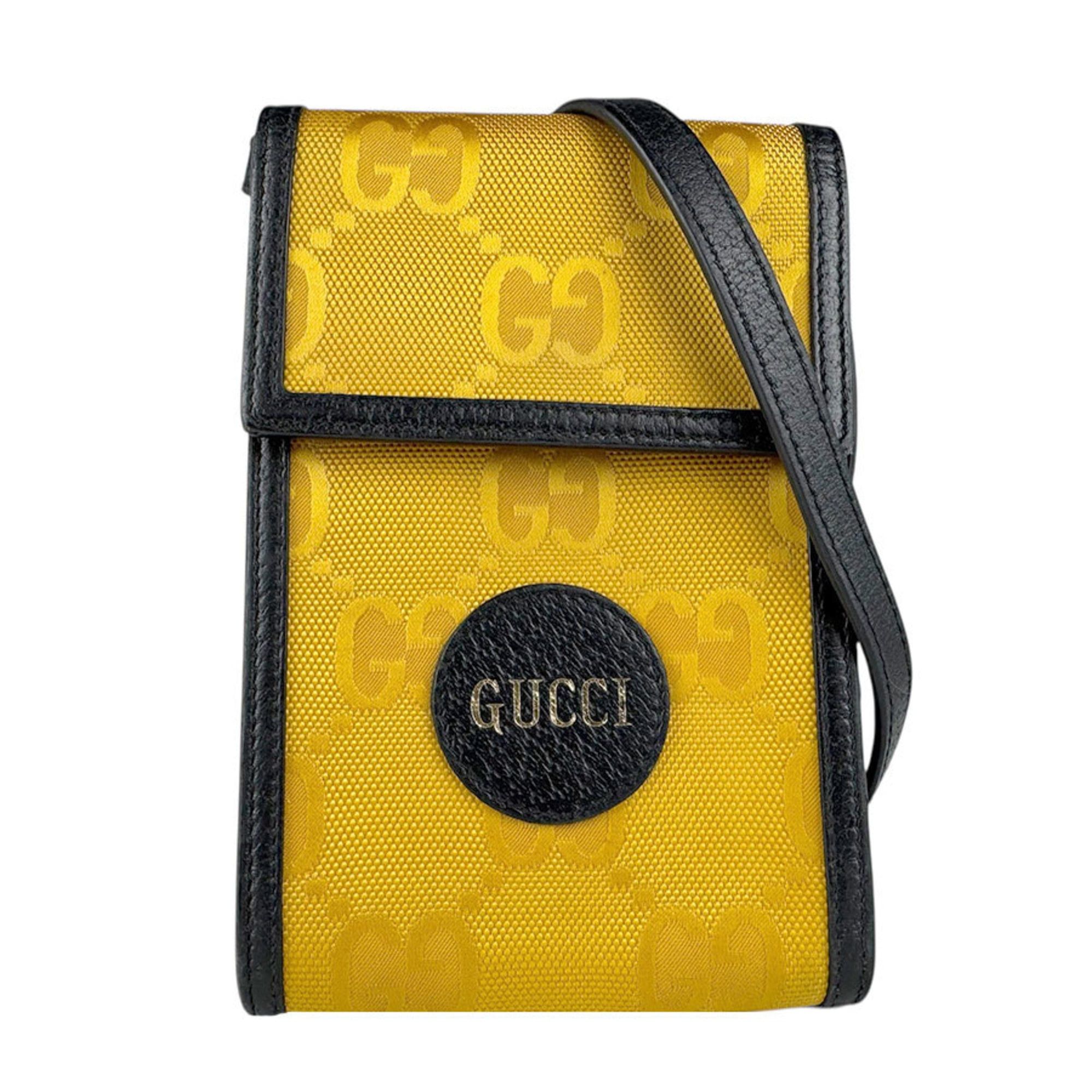 Gucci Gucci Shoulder Bag Phone Pouch Off the Grid Nylon Leather Yellow Black Men's Women's 625599 Free Shipping z9026 Size ONE SIZE - 1 Thumbnail