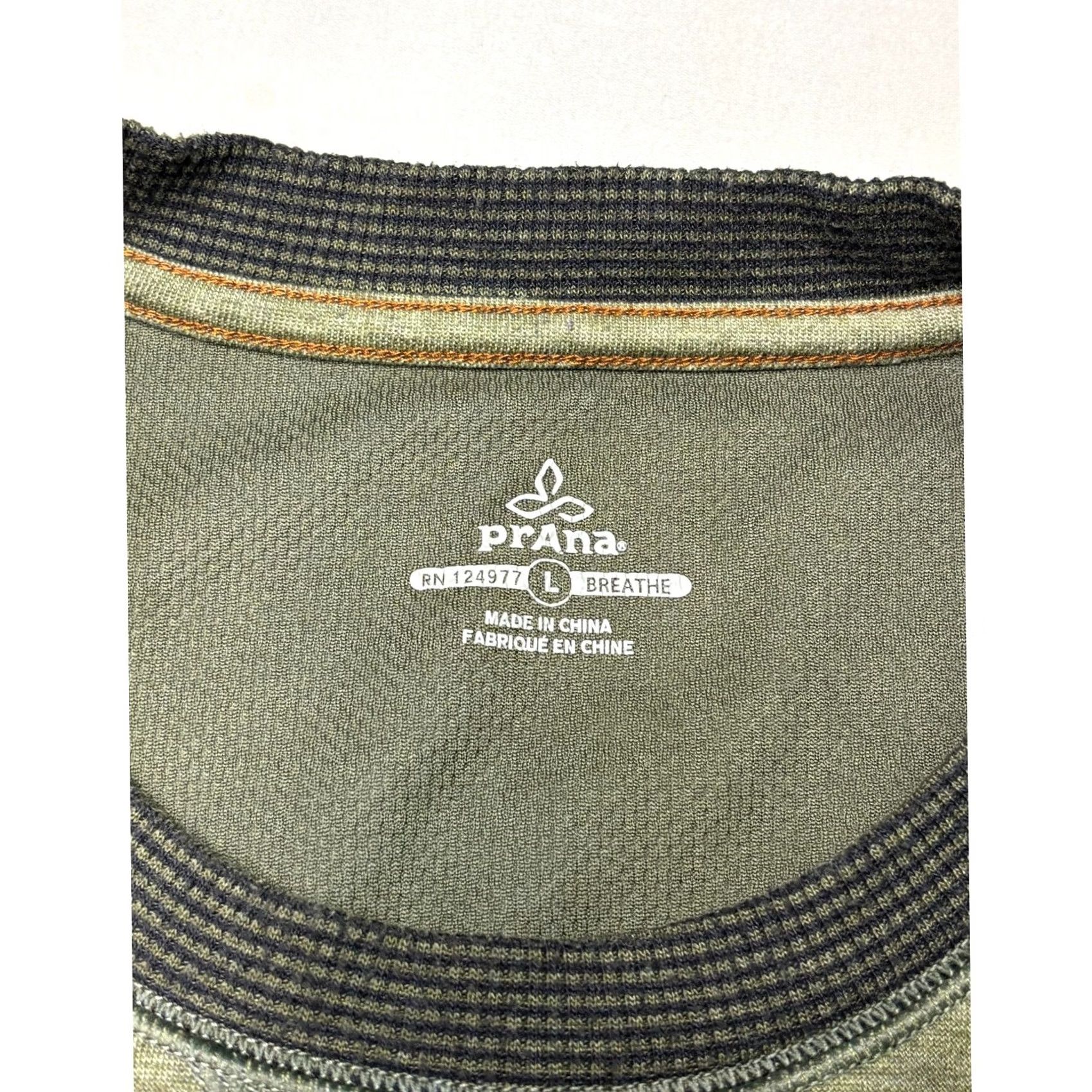Prana Prana Breathe Mens Crewneck Sweatshirt Olive Green Large Pocket M/L Regular Size US L / EU 52-54 / 3 - 3 Thumbnail