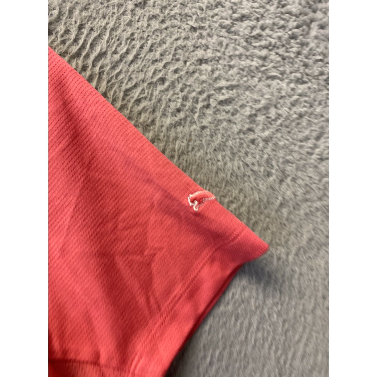 Puma PUMA Women Pullover Polo Shirt 1/4 Button Short Sleeve Logo Coral Size L 52-59 Regular Fit Casual Sleeve Size L / US 10 / IT 46 - 4 Thumbnail