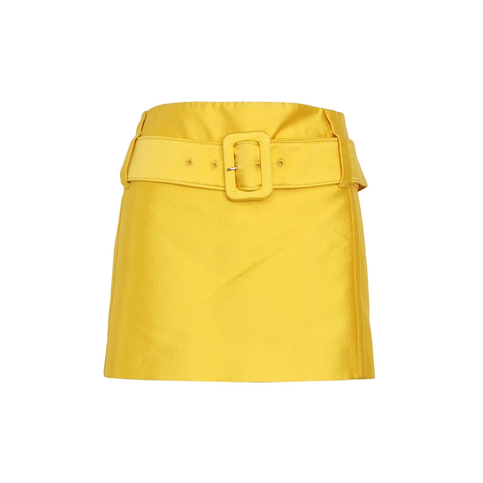 Prada Prada Yellow Belted Mini Skirt Size 42 Size 28" / US 6 / IT 42 - 1 Thumbnail