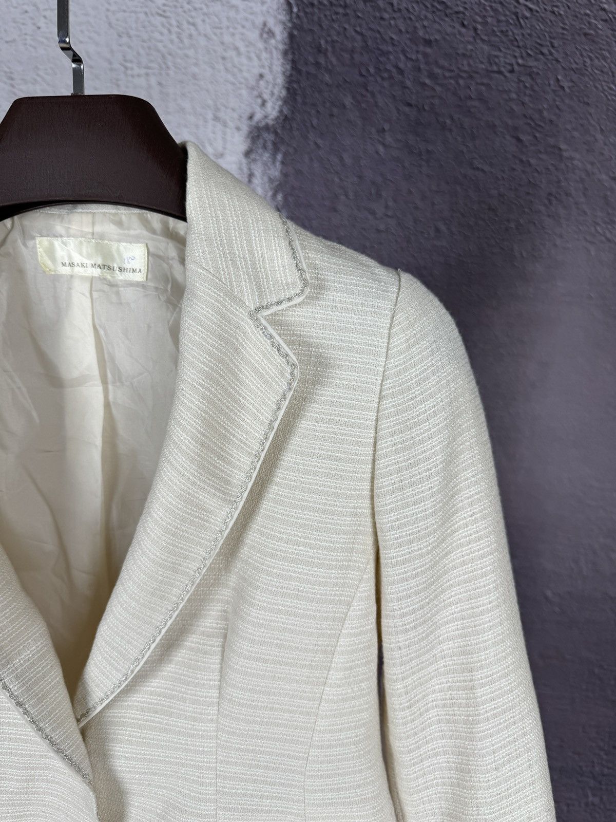Japanese Brand × Masaki Matsushima Masaki Matsushima ivory striped blazer jacket size 11AR Size S / US 4 / IT 40 - 4 Thumbnail