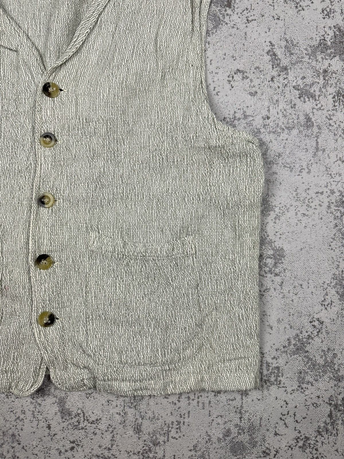 Vintage C&A Wabi-Sabi Textured Vest Japan Inspired Minimalist Style Size US L / EU 52-54 / 3 - 3 Thumbnail