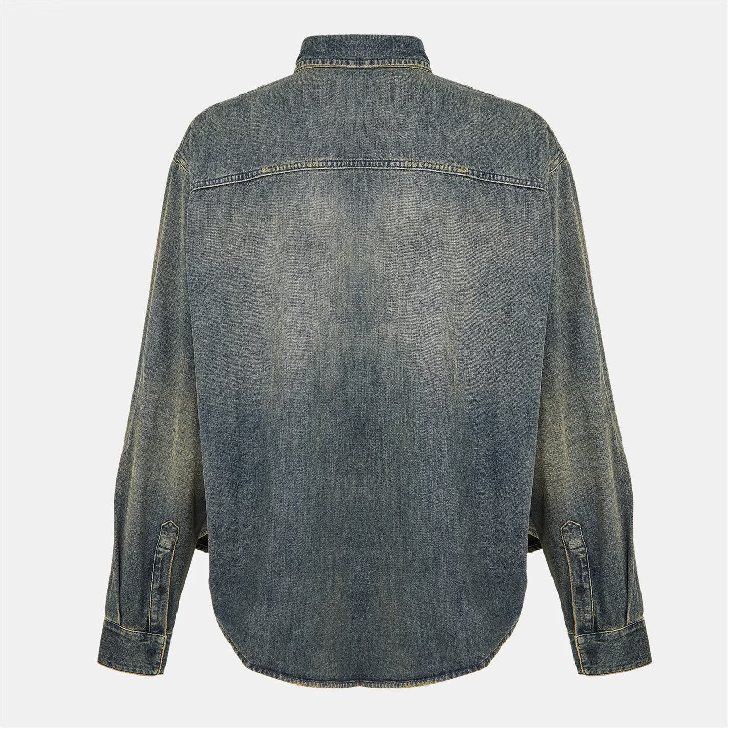 Balenciaga o1g2r1mq0226 Bal Overshirt In Blue Size US S / EU 44-46 / 1 - 2 Thumbnail
