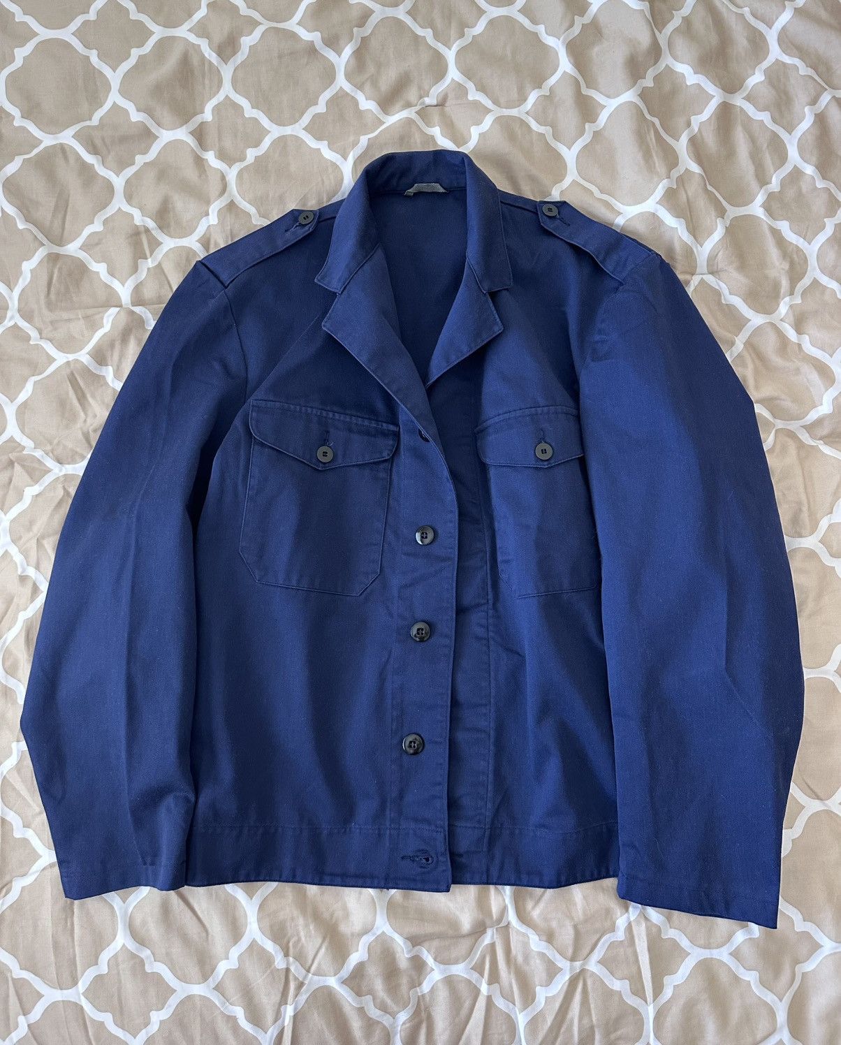 Vintage Swedish Military Chore Jacket Size US M / EU 48-50 / 2 - 2 Thumbnail