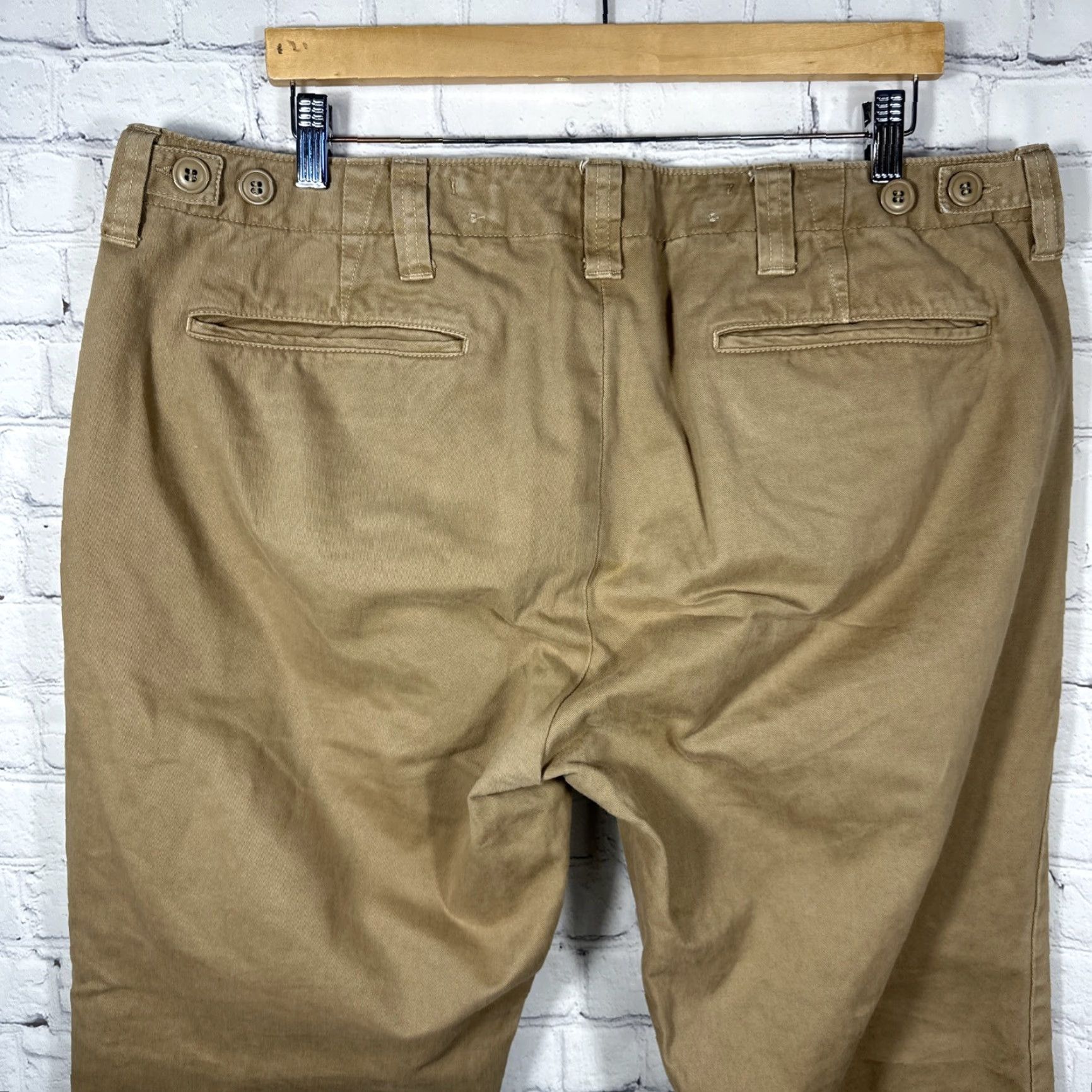 Vintage J. Peterman Company Pants Mens 38 Tan Khaki Chino Cotton Button Fly Suspender Size US 38 / EU 54 - 4 Thumbnail