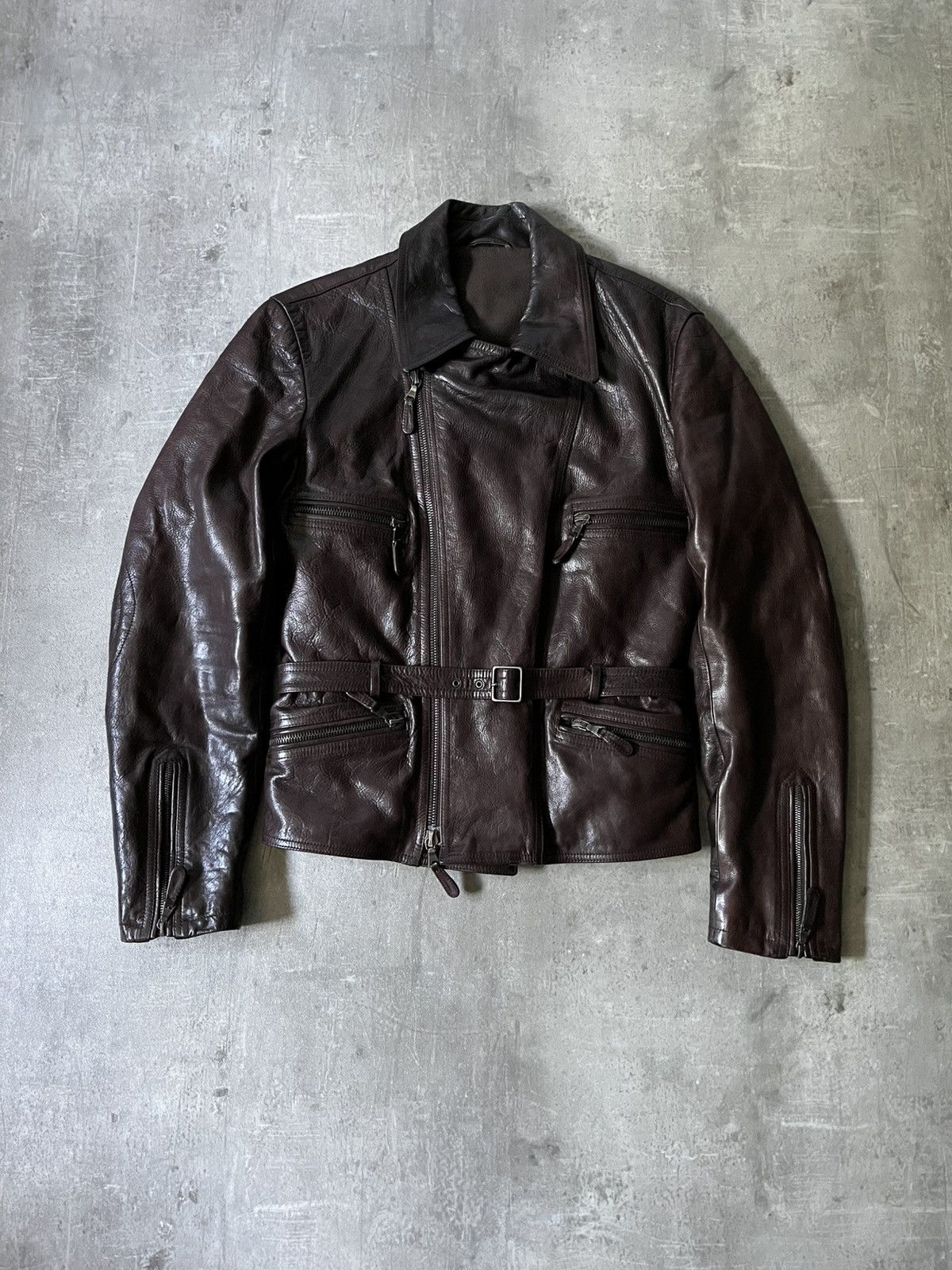 Jil Sander Jil Sander by Raf Simons brown leather jacket rare Size US M / EU 48-50 / 2 - 2 Thumbnail