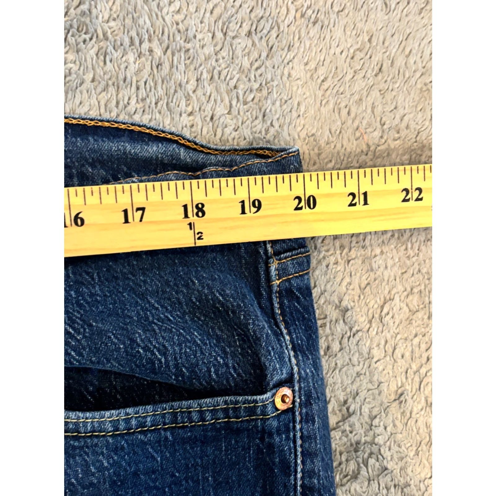 Levi's Levi's 505 Jeans Mens 40x30 Regular Fit 5-Pocket Cotton Blue Denim Dark Wash Size US 40 / EU 56 - 3 Thumbnail