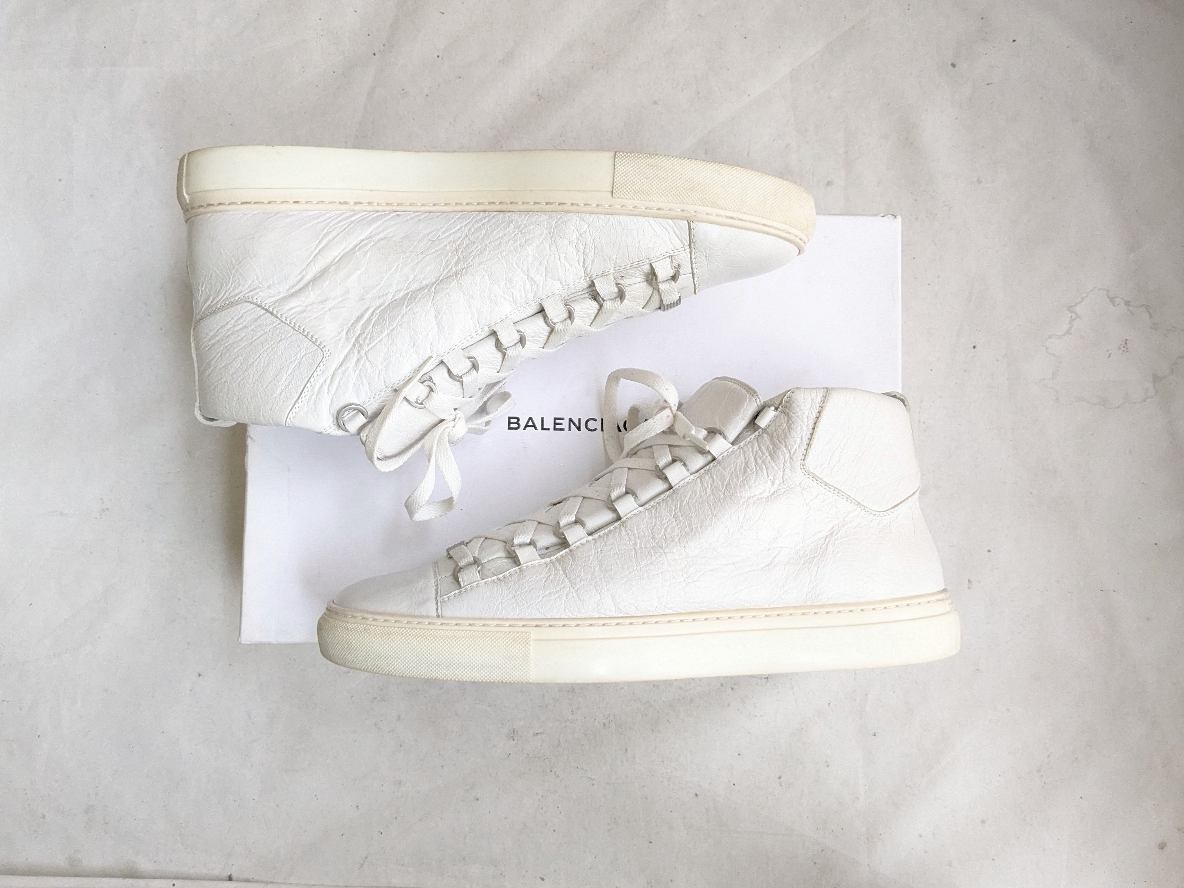 Balenciaga Arena White 13 Leather High Tops