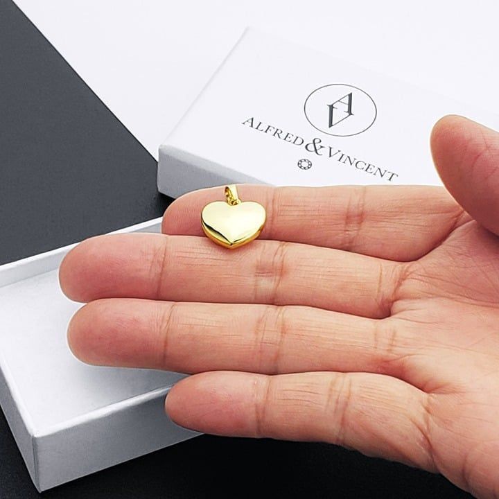 Other Puffed Heart Love Charm Real 14k Yellow Gold 18x14mm Pendant Size ONE SIZE - 3 Thumbnail