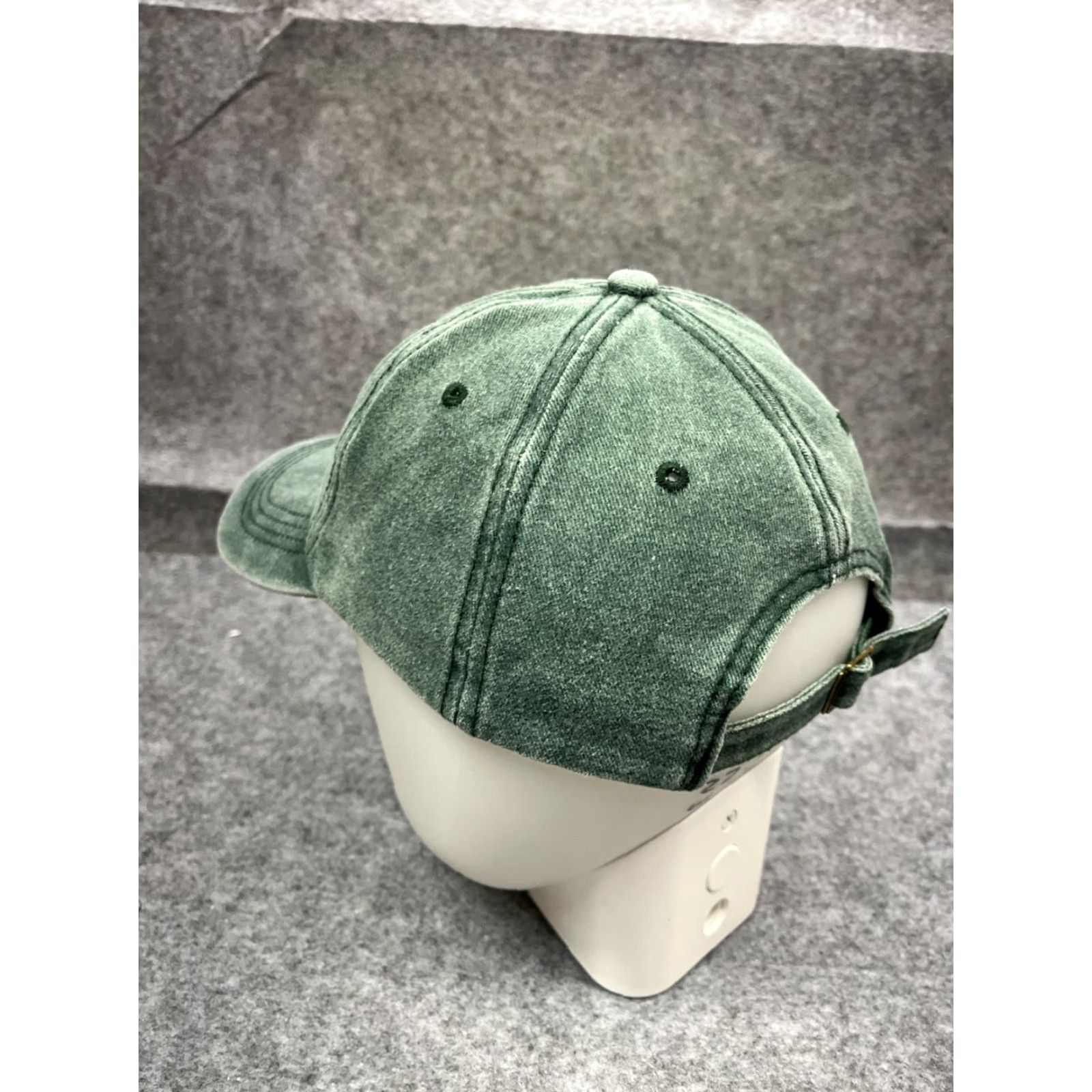 Vintage Clover Hat Adult Small Green Cotton Denim Look Strap Back Beach Twill Size ONE SIZE - 5 Thumbnail