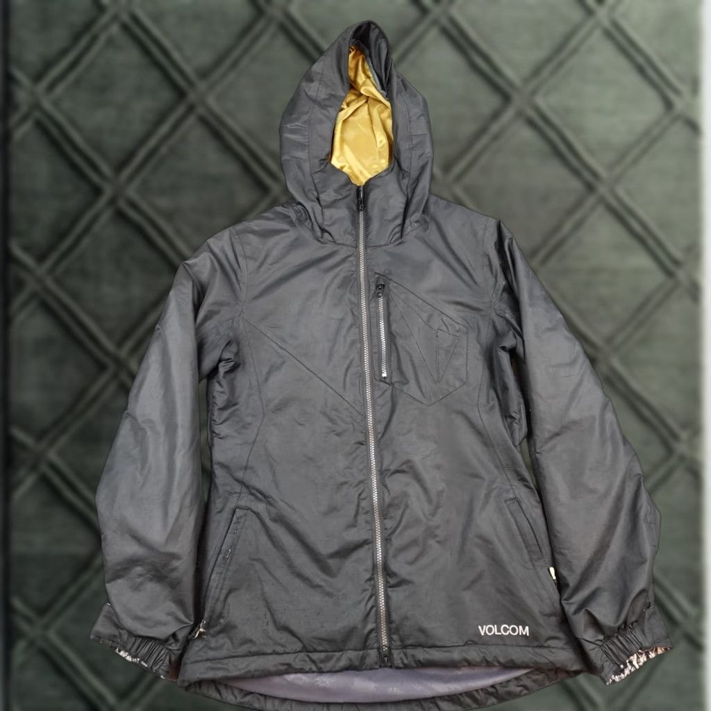 Volcom Volcom Jacket Womens Medium Black Hooded Full Zip TDS Thermal Insulated EQS Puffer, Softshell, Zip, Pockets, Lined, Wool? Size S / US 4 / IT 40 - 1 Thumbnail