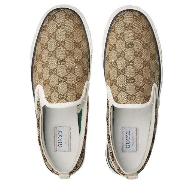 Gucci Gucci Men's Tennis 1977 Slip-On Beige Ebony size 12 Size US 12 / EU 45 - 4 Thumbnail
