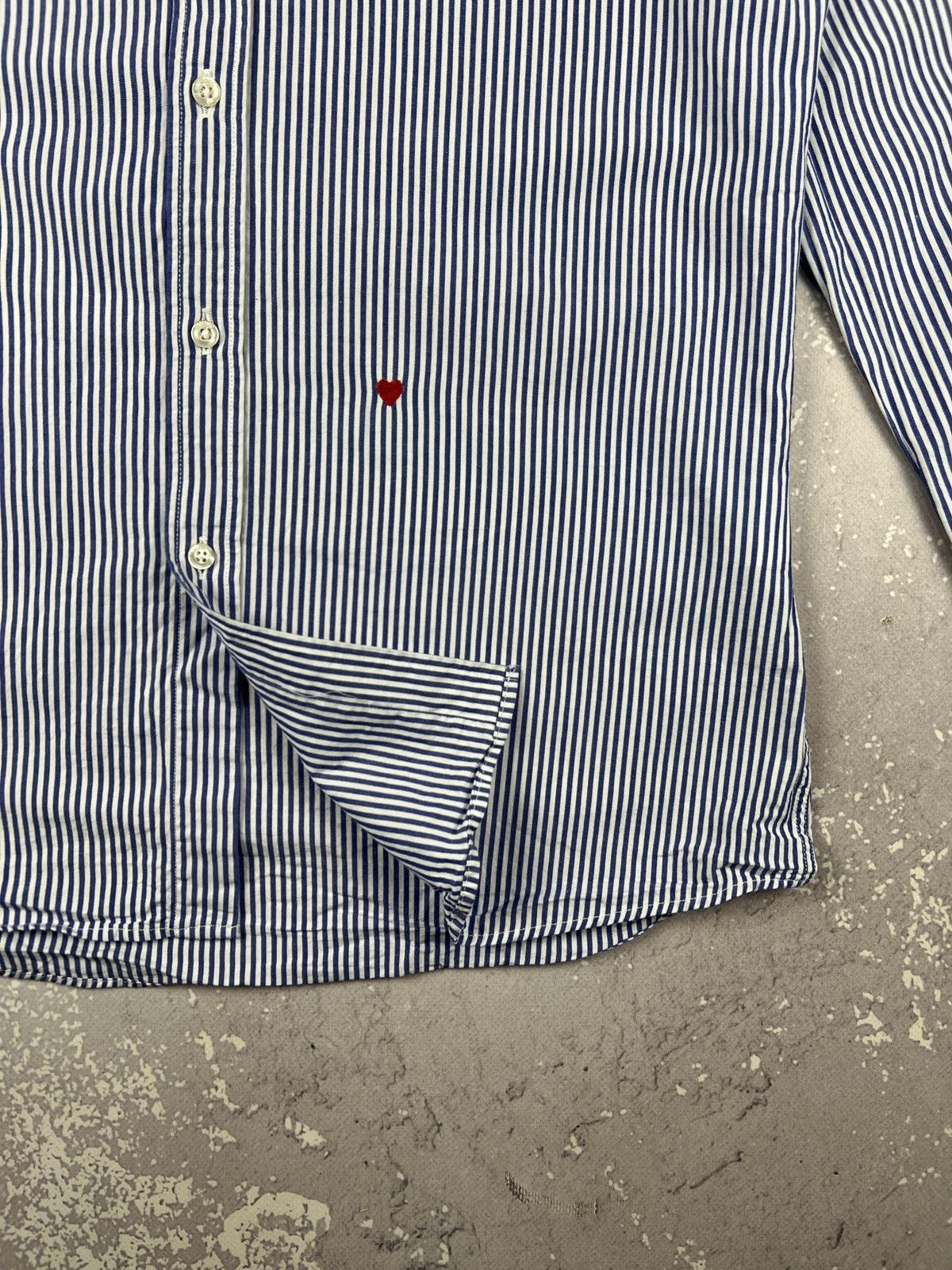 Moschino Vintage Moschino Mini Heart LS Cotton Striped Shirt Size US S / EU 44-46 / 1 - 3 Thumbnail