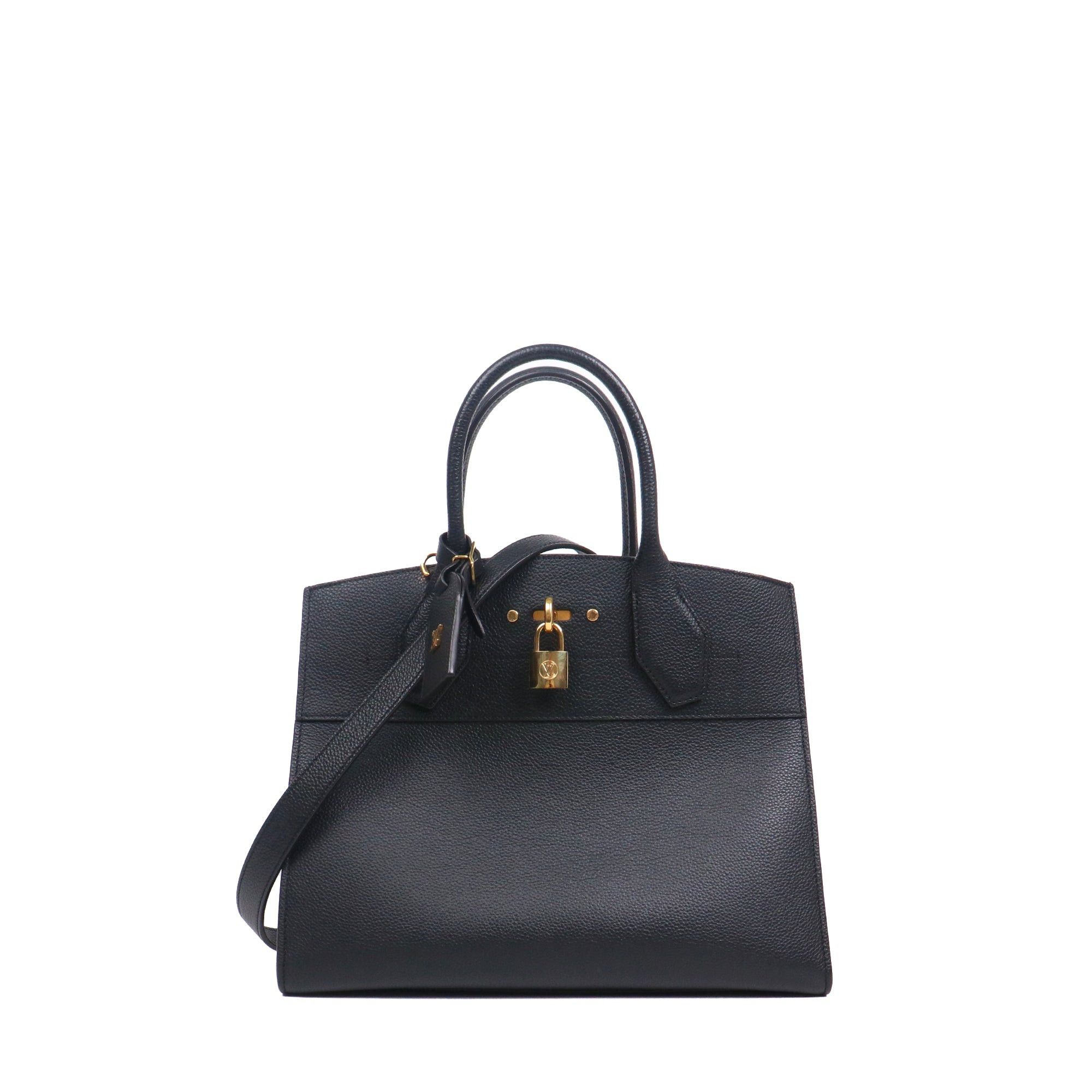Louis Vuitton LOUIS VUITTON - Louis Vuitton City Steamer MM handbag in black grained leather Size ONE SIZE - 1 Thumbnail