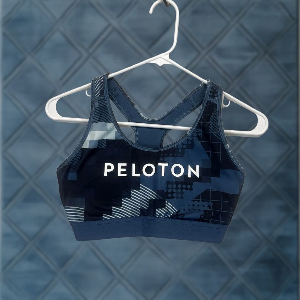 Adidas Adidas Sports Bra Women's M Digi Motion Print Blue Tones Primegreen Activewear Geometric Logo Racerback M Womens Size ONE SIZE - 1 Thumbnail