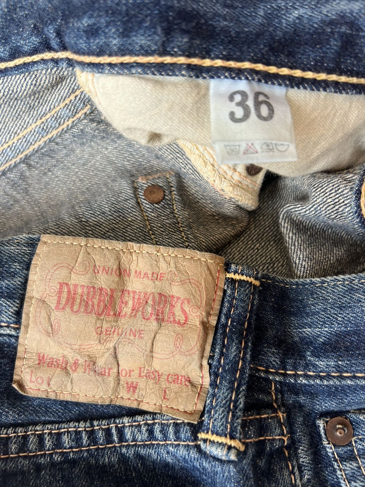 Heller's Cafe Dubbleworks X Warehouse Fade Denim Selvedge Jeans Size US 34 / EU 50 - 22 Thumbnail