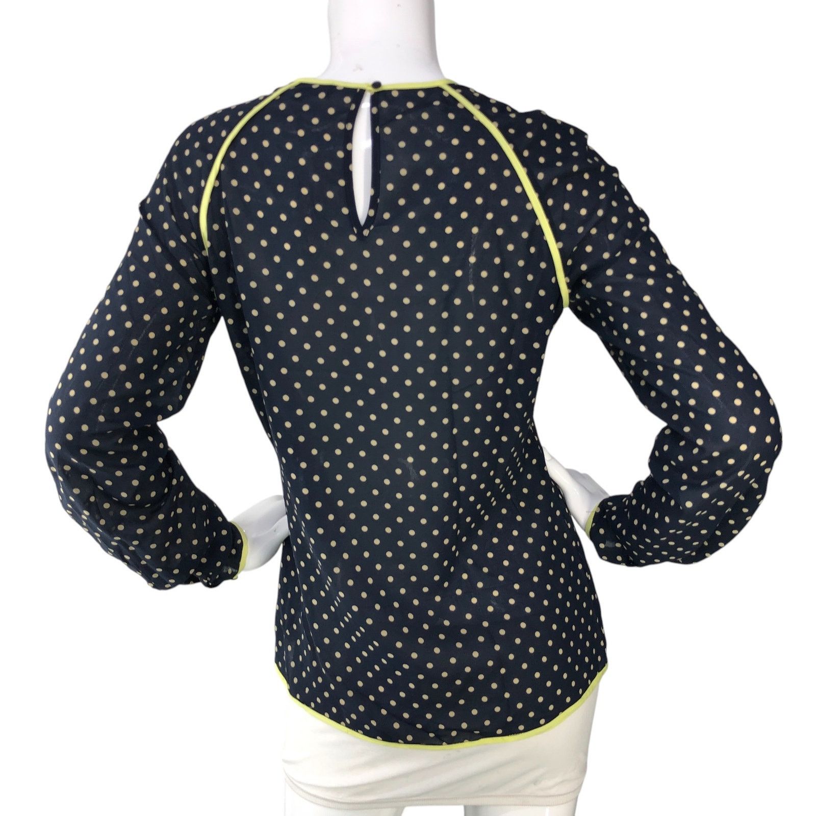 Adolfo Dominguez Adolfo Dominguez Size 38 US 6 Top Blouse Polka Dot Keyhole Size M / US 6-8 / IT 42-44 - 7 Thumbnail