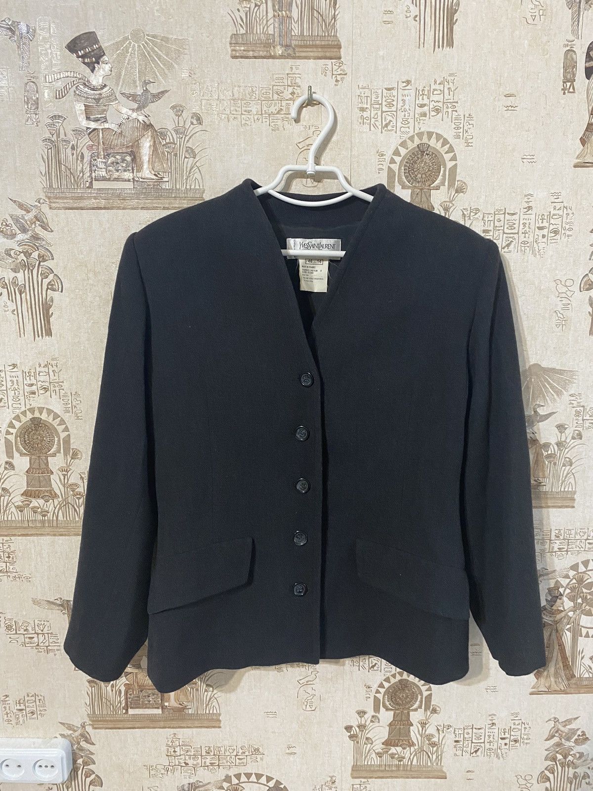 Vintage × Yves Saint Laurent Vintage 80s Yves Saint Laurent Jacket Women’s Wool Blazer Size XL / US 12-14 / IT 48-50 - 5 Thumbnail