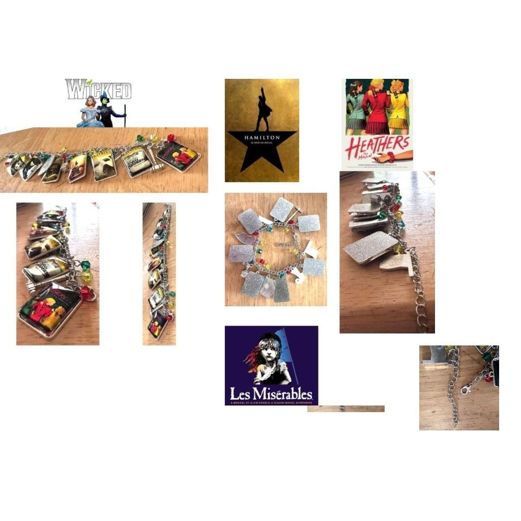 Handmade NYC Broadway Musicals Playbills Charm Bracelet Wicked Hamil Size ONE SIZE - 12 Thumbnail