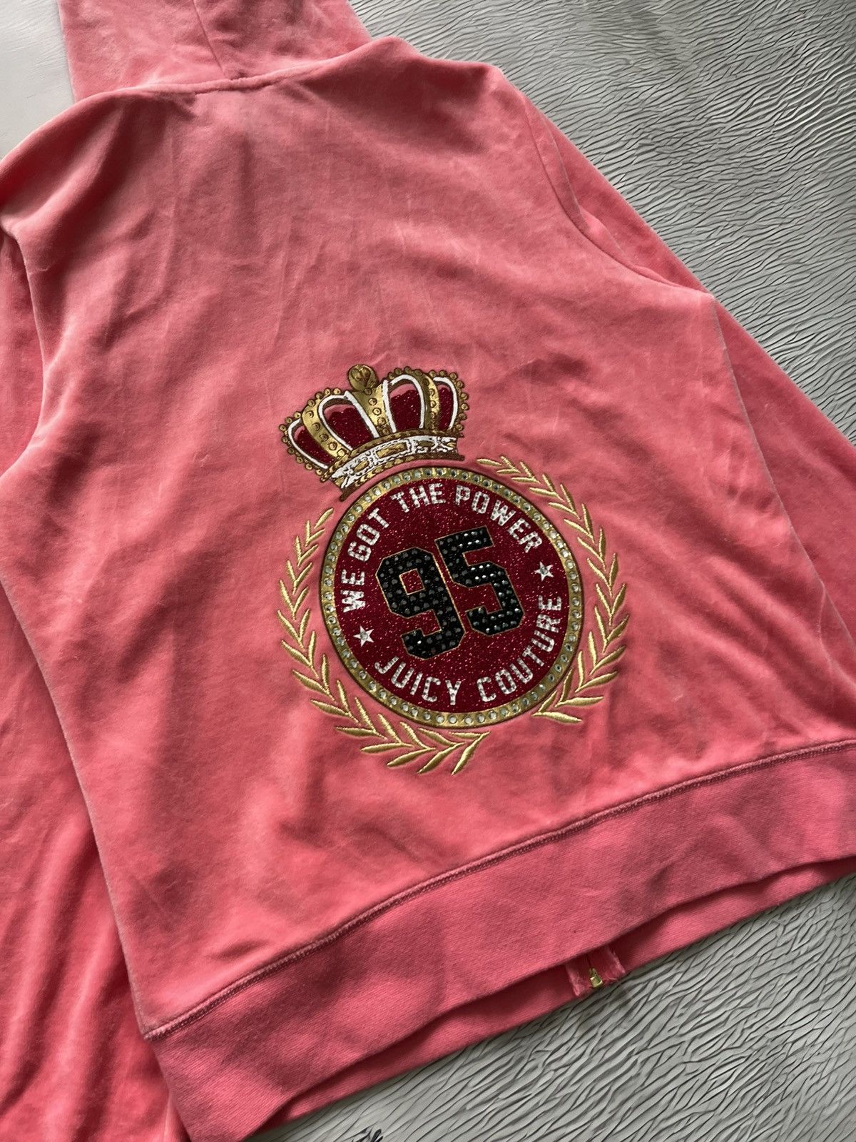 Juicy Couture Juicy Couture Black Label Zip Hoodie Velour Pink Size L / US 10 / IT 46 - 2 Thumbnail