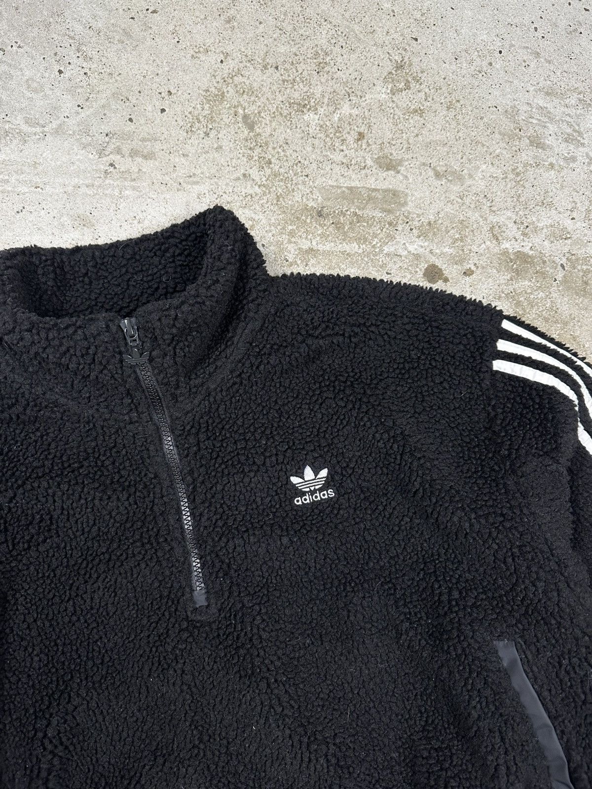 Adidas Adidas Fleece Cropped Half Zip Sweatshirt Boxy Fit Sherpa Size S / US 4 / IT 40 - 6 Thumbnail