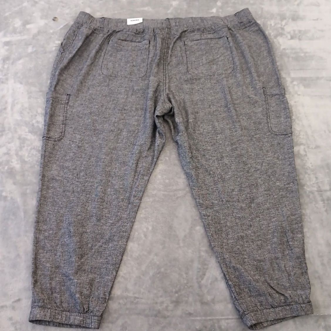 Vintage Sonoma Pants Womens Plus 30W Black Linen Blend Cargo Pockets New Jogger Tapered Inseam 28in High Rise Elastic Waist Pockets Womens Size 30" / US 8 / IT 44 - 2 Thumbnail