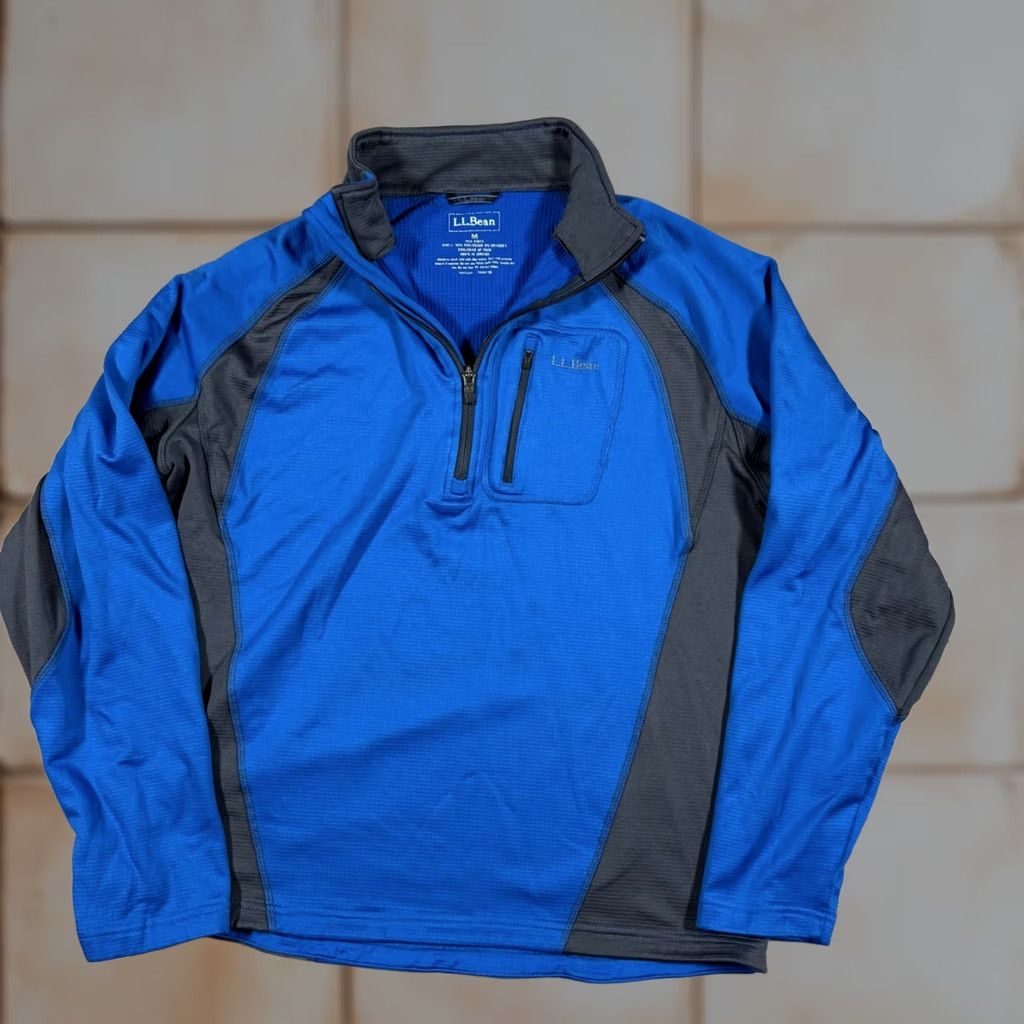 Vintage LL Bean Blue Quarter Zip Pullover Jacket Long Sleeve Chest Pocket Size Medium Men Size US M / EU 48-50 / 2 - 1 Thumbnail