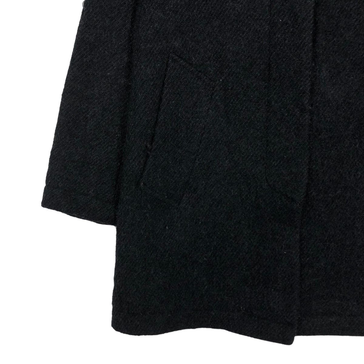 Japanese Brand 🔥Rich Black - Long Fly Coats Wool Herringbone MHL England Size US M / EU 48-50 / 2 - 4 Thumbnail