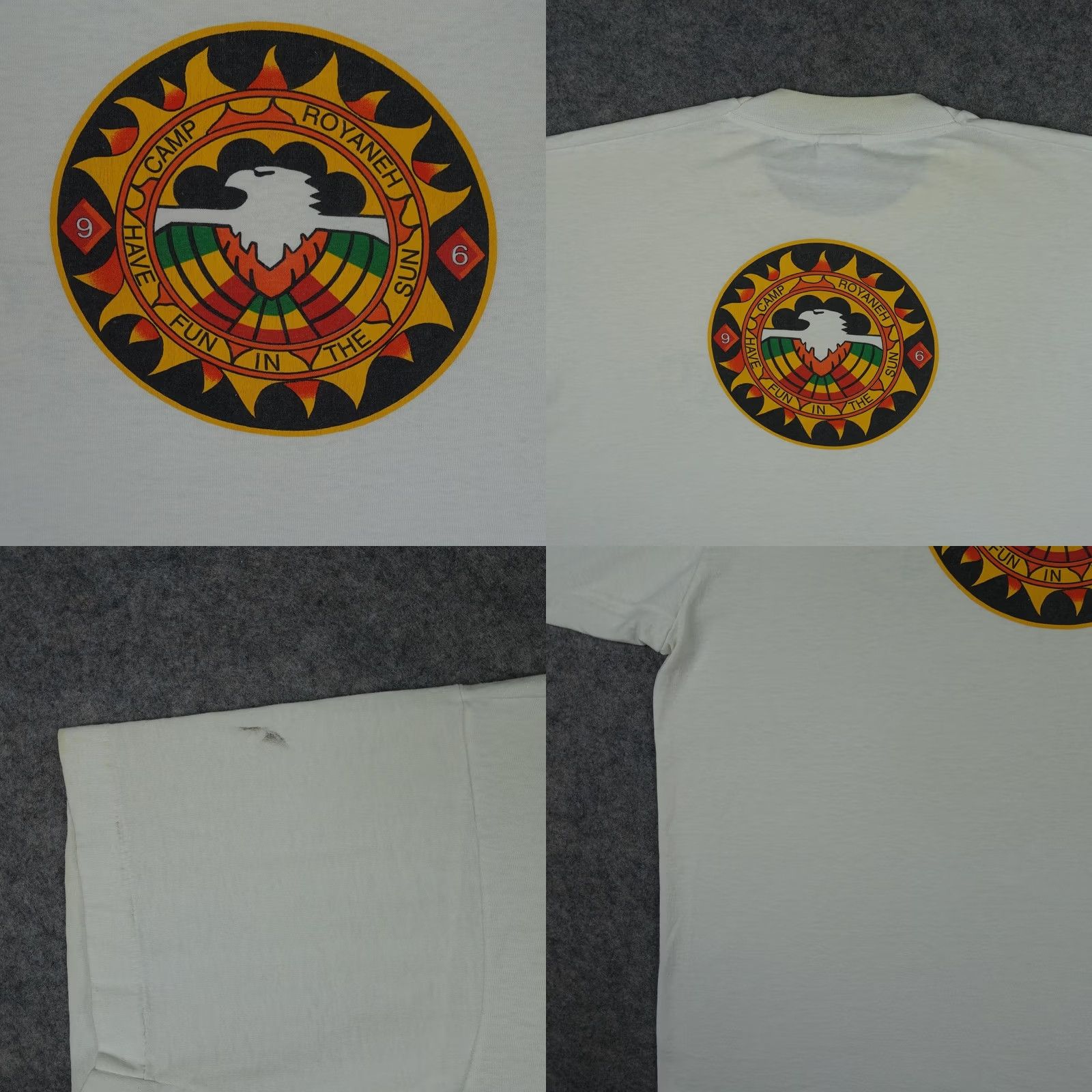 Fruit Of The Loom VINTAGE Camp Royaneh Shirt Mens L White Eagle Graphic Fruit of the Loom 90s Size US L / EU 52-54 / 3 - 9 Thumbnail