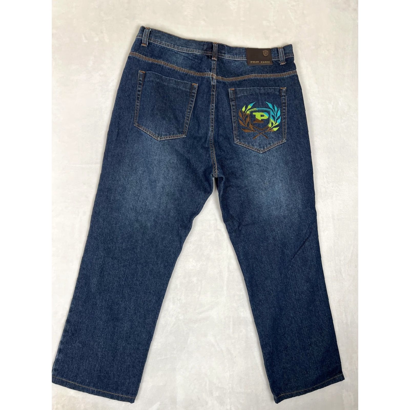 Phat Farm VTG Phat Farm Jeans Mens 40 Blue Dark Wash Denim Embroidered Pocket Hip Hop Size US 40 / EU 56 - 7 Thumbnail