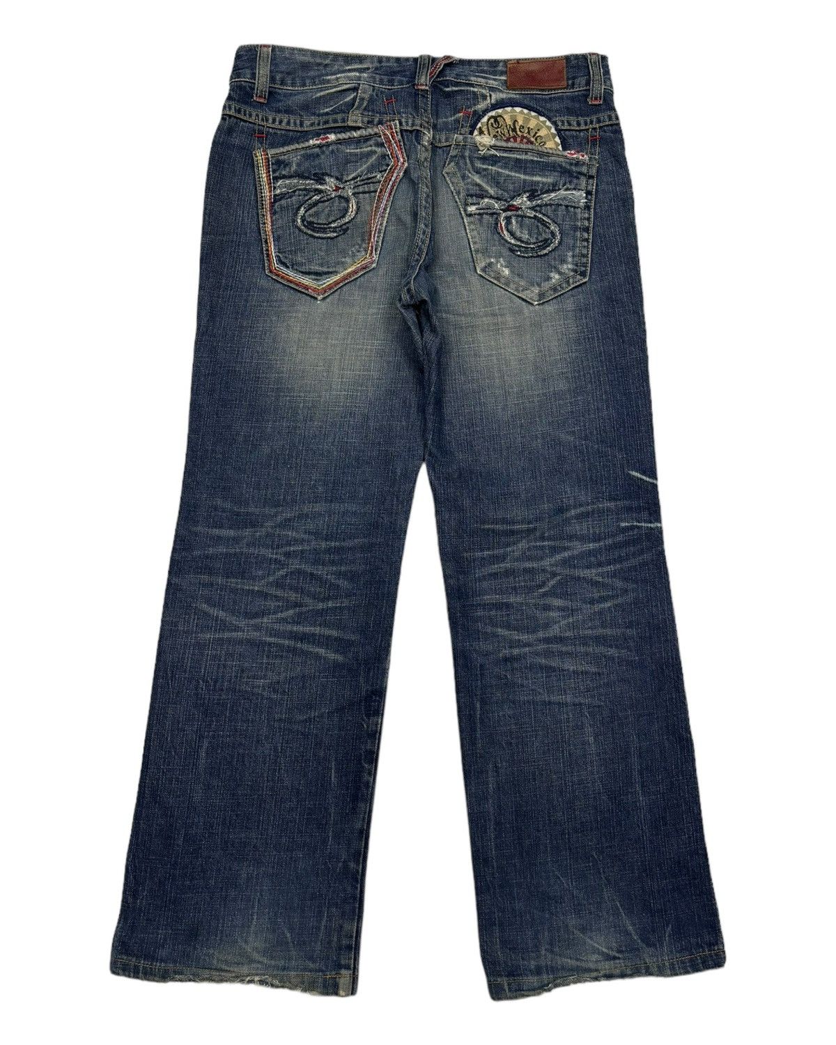 Ed Hardy × Japanese Brand RARE VINTAGE RED PEPPER BAGGY FLARE DISTRESS JEANS Size US 33 - 8 Thumbnail