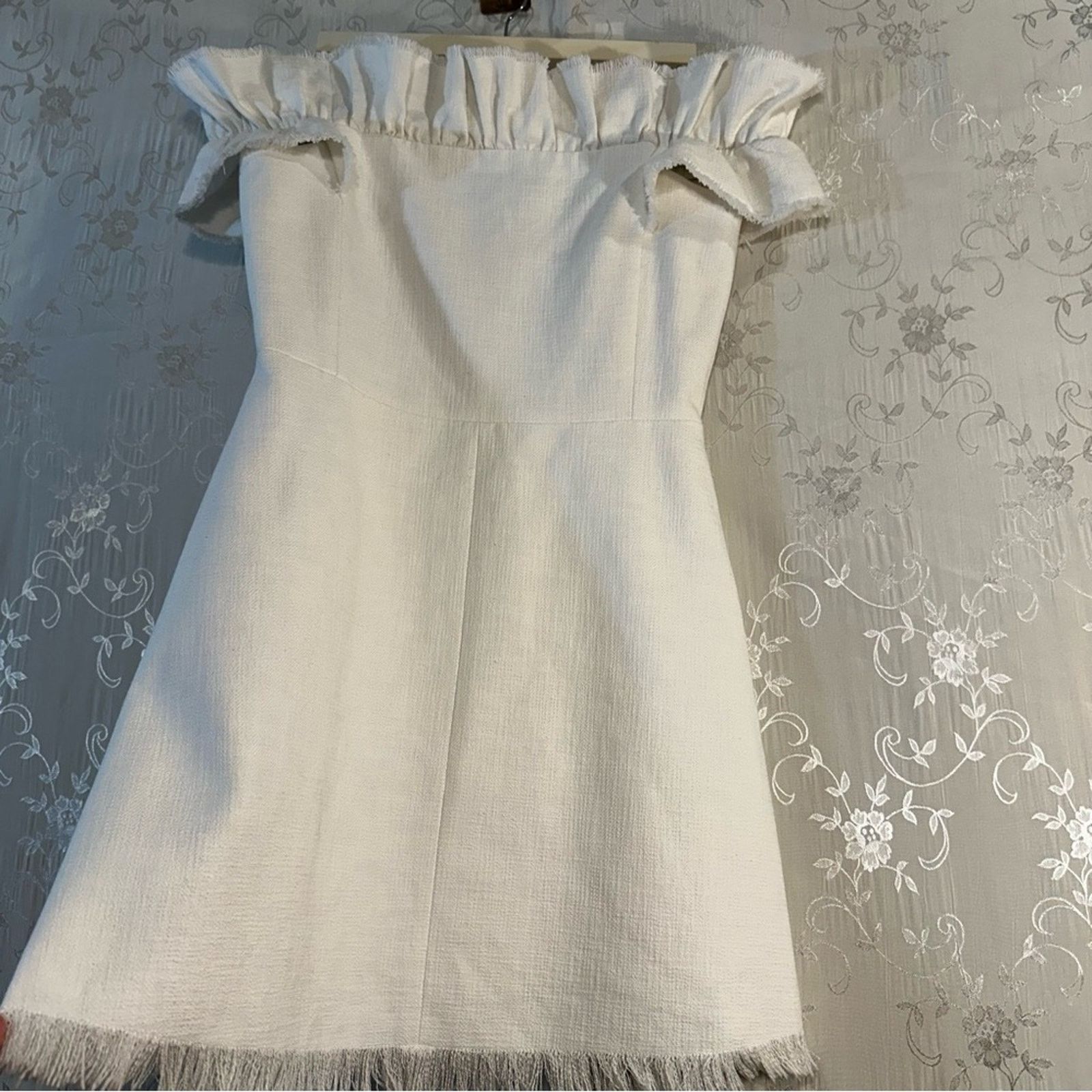 Rebecca Taylor Rebecca Taylor Off-the-Shoulder White Ruffle Dress – Size 4 Size S / US 4 / IT 40 - 7 Thumbnail