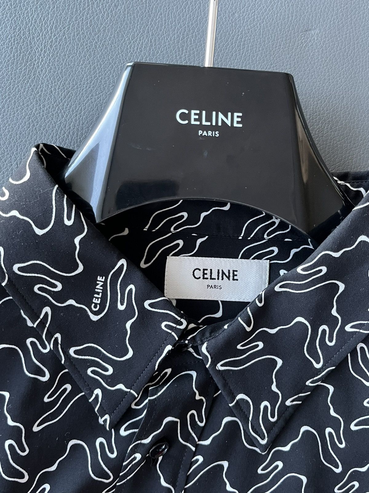 Celine × Hedi Slimane Super Runway Geometric Logo Shirt Celine Hedi Slimane Rare Size US XL / EU 56 / 4 - 6 Thumbnail