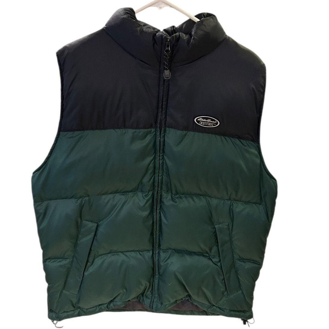 Eddie Bauer Vintage 90s EDDIE BAUER Green Black EBTEK Down Vest Medium Size US M / EU 48-50 / 2 - 1 Thumbnail