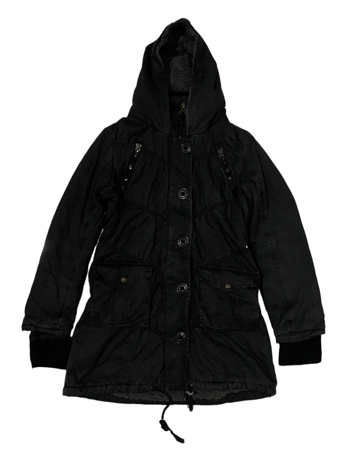 Japanese Brand × Vintage TRIBE Baby Shoop Sherpa Lined Fur Hooded Bondage Punk Jacket Size US M / EU 48-50 / 2 - 1 Thumbnail