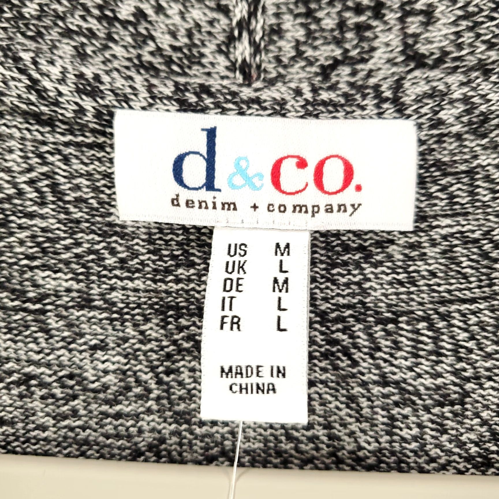 Vintage Womens Cardigan Size M Open Pockets Long Sleeve Longline Black Heathered Gray Knit Open Cardigan Women Regular D&Co. Vintage No 90s? Size M / US 6-8 / IT 42-44 - 5 Thumbnail