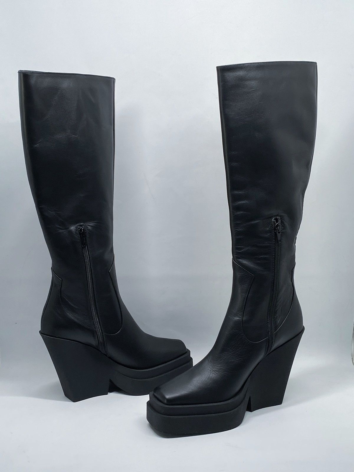 GIA BORGHINI Gia Borghini Texan Leather Platform Knee-High Boots size 37 Size US 7 / IT 37 - 7 Thumbnail