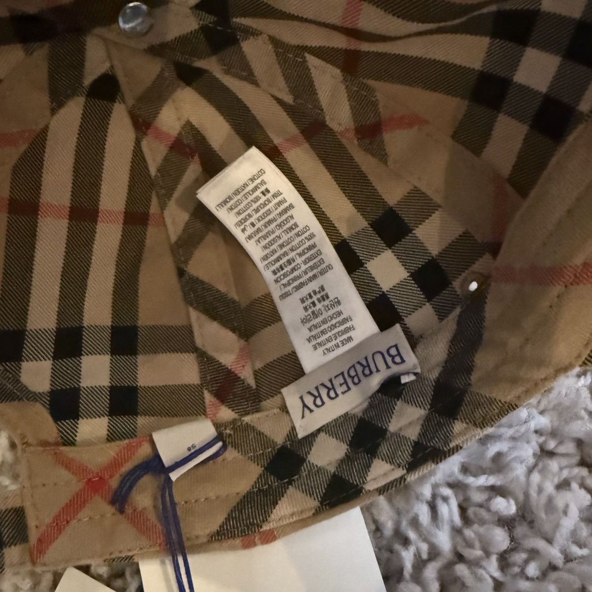 Burberry Burberry hat size M logo checked baseball cap B Size ONE SIZE - 6 Thumbnail