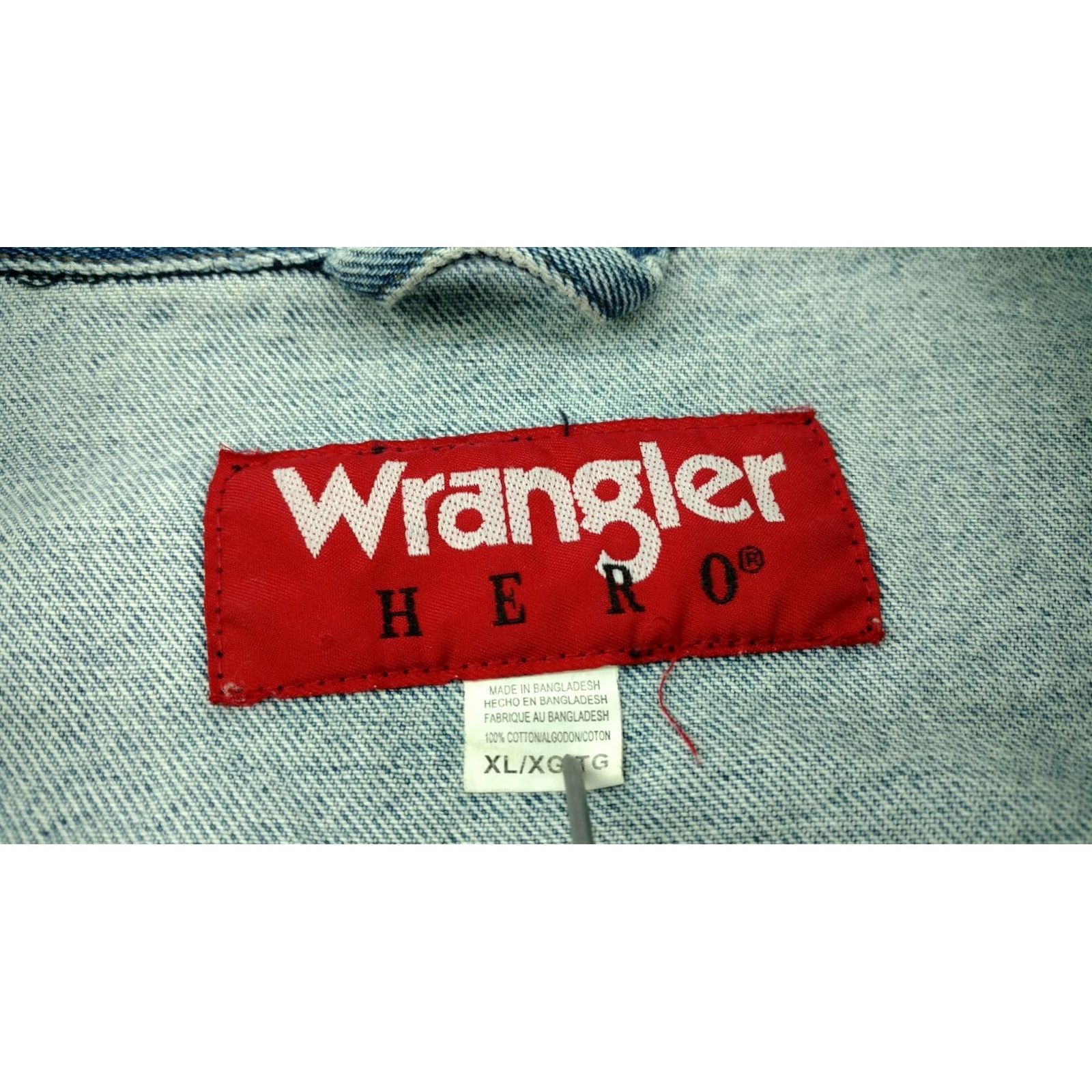 Wrangler Wrangler Hero Denim Jean Trucker Jacket Blue Mens XL Brothers? Size US 36 / EU 52 - 7 Thumbnail
