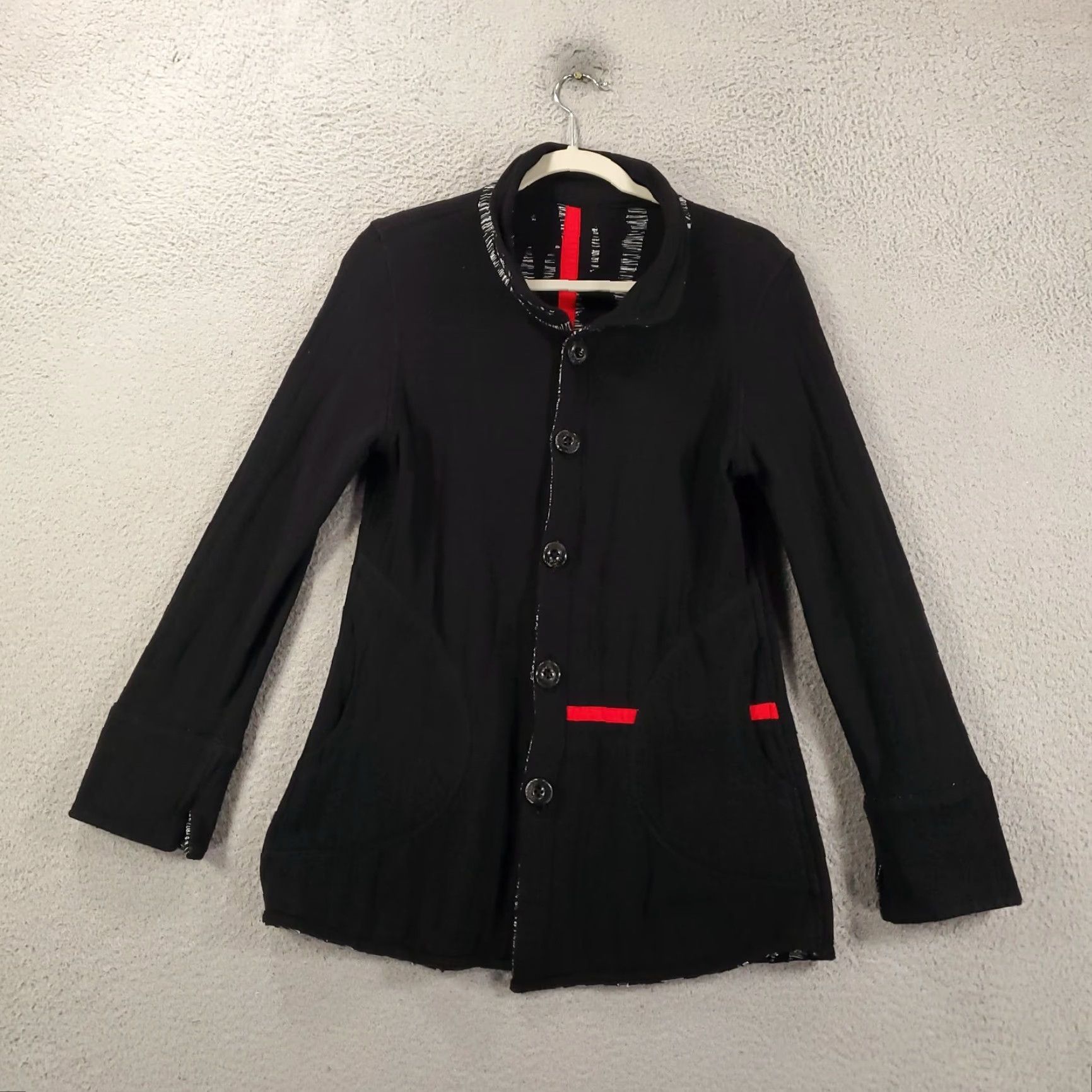 Vintage Womens Jacket Black Size Small Reversible Button Up Artsy Parsley & Sage Size S / US 4 / IT 40 - 2 Thumbnail