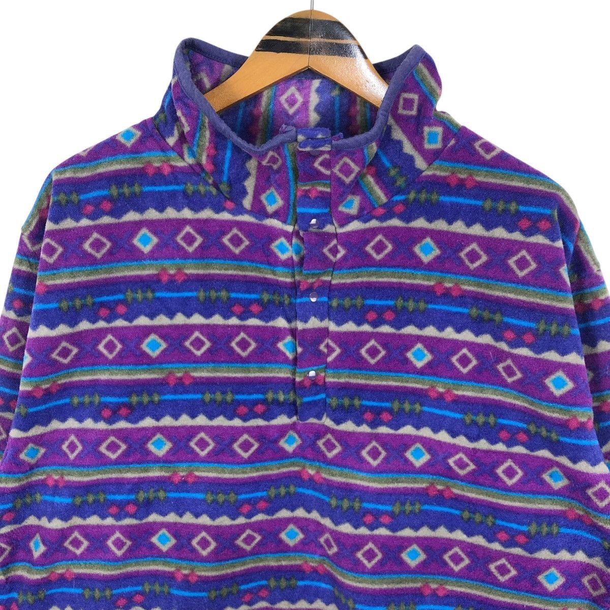 L.L. Bean Vintage Montauk Mock Neck Fleece Sweater Size US L / EU 52-54 / 3 - 3 Thumbnail