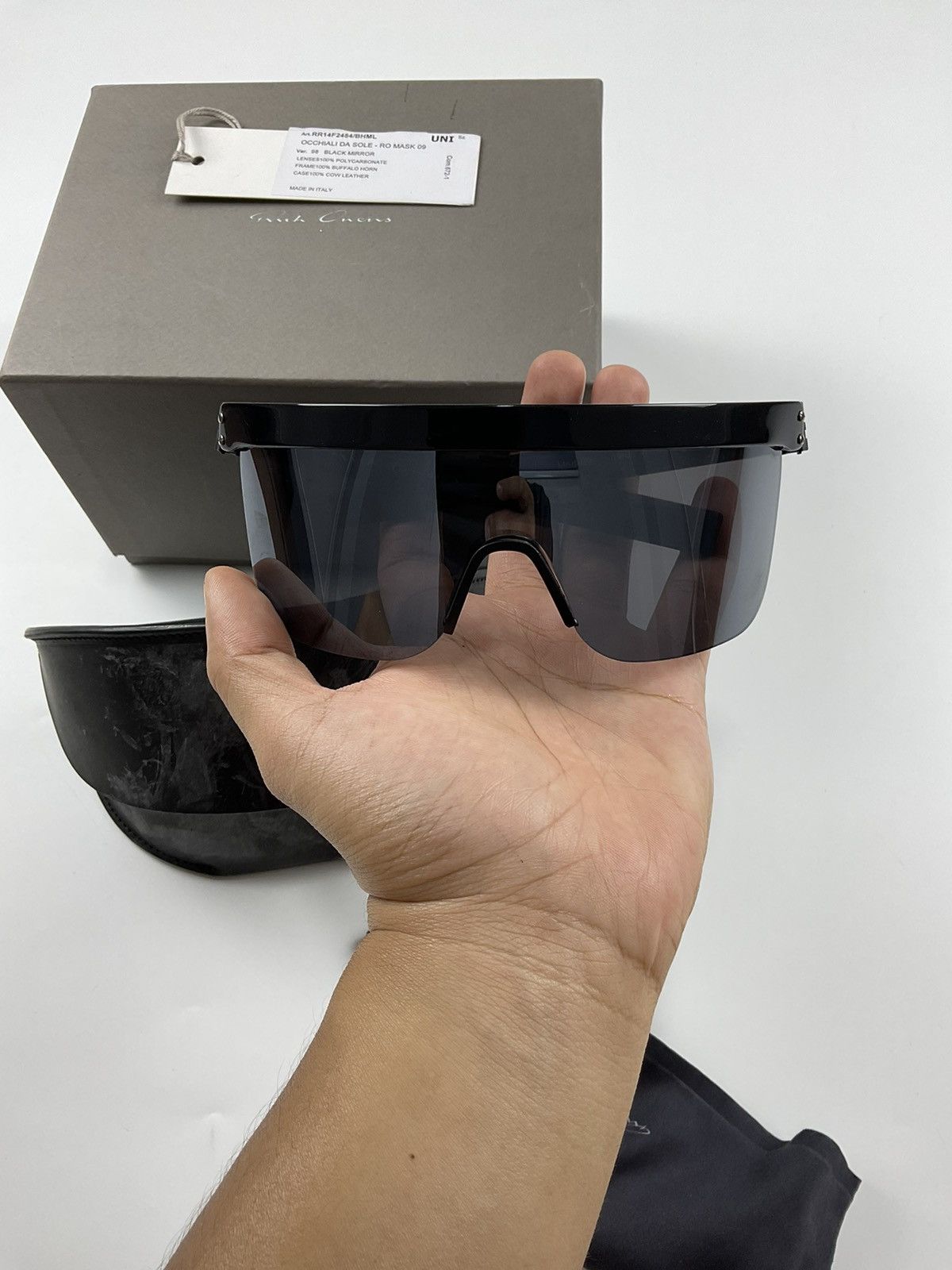 Rick Owens Rick Owens F/W'14 Moody Mask Shield Ram Horn Sunglass Size ONE SIZE - 6 Thumbnail